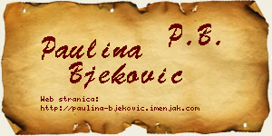 Paulina Bjeković vizit kartica